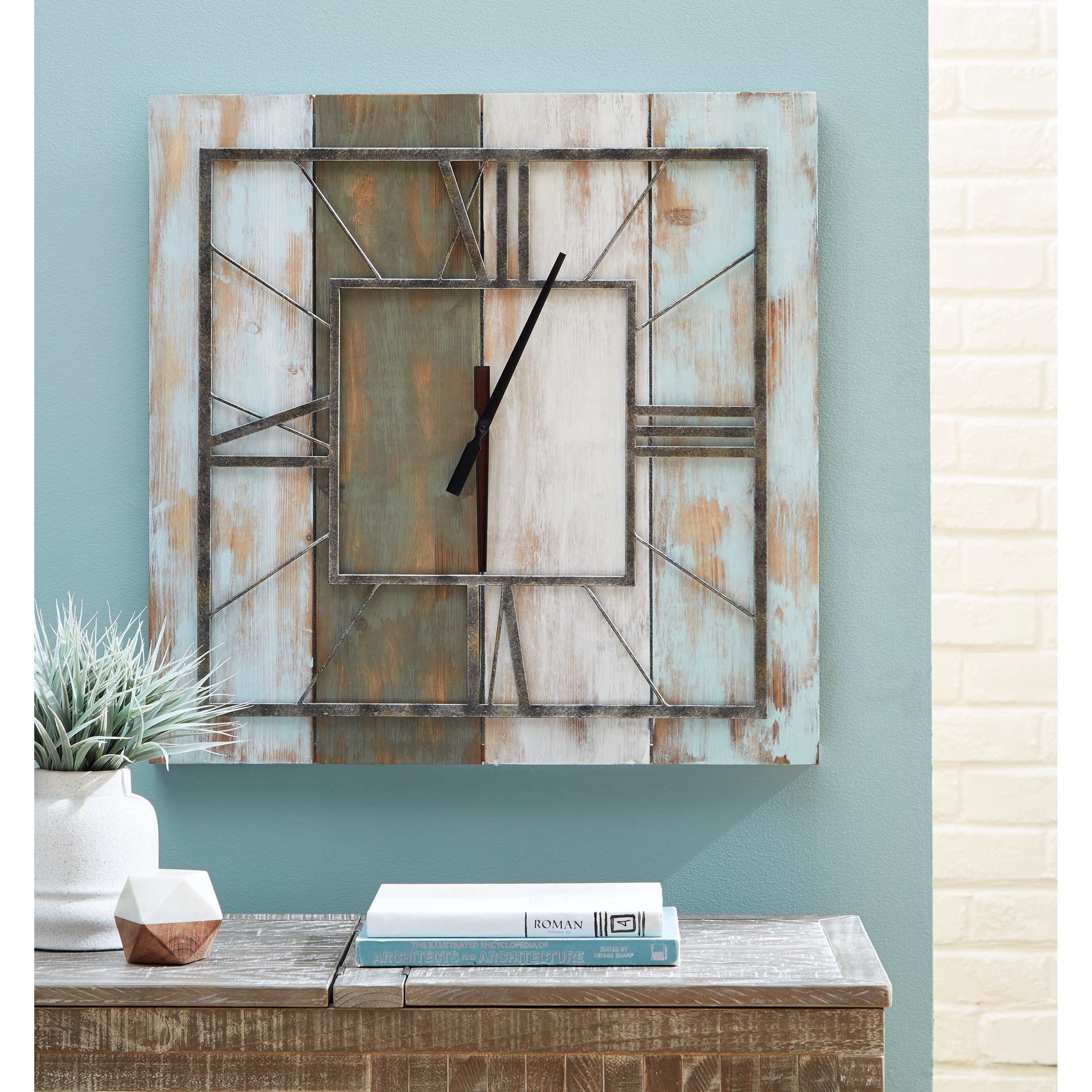 Signature Design by Ashley Wall Art A8010239 Perdy Multi Wall Clock